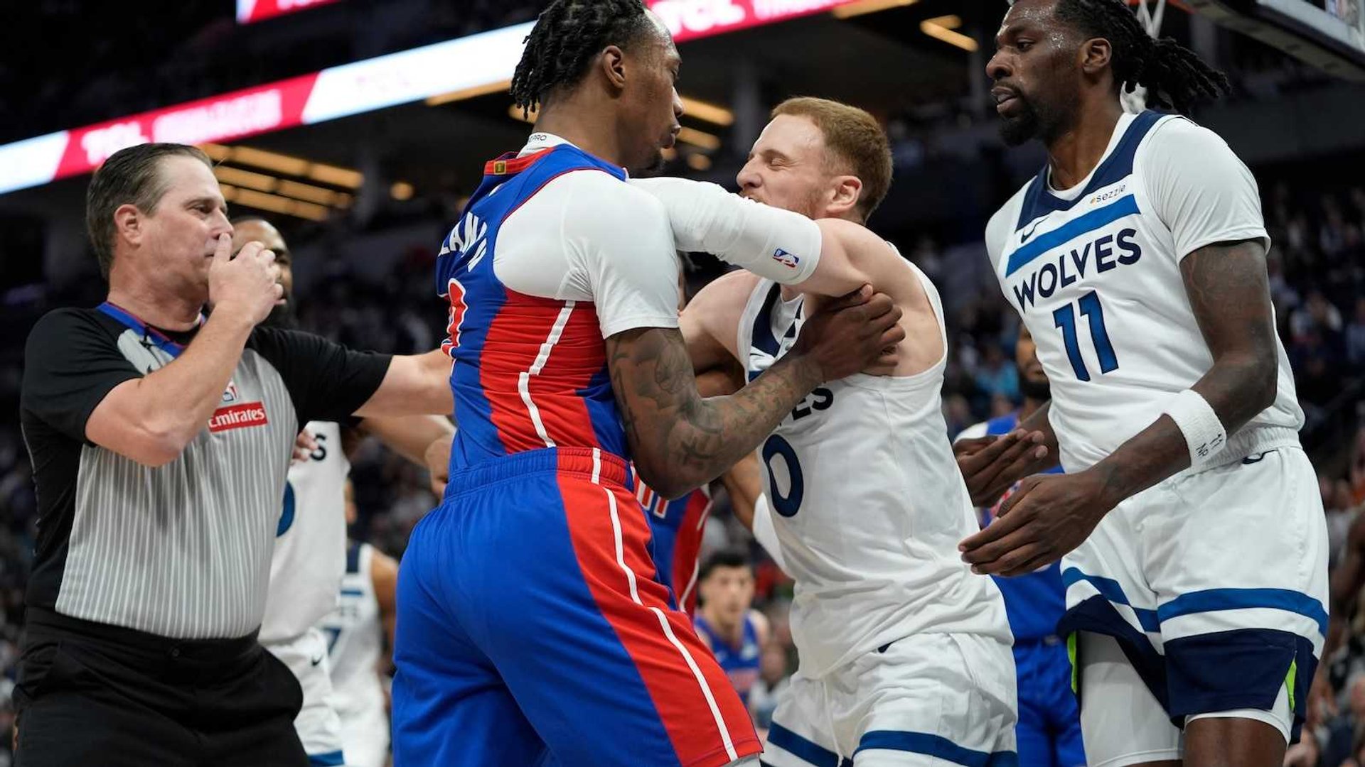 NBA Suspends 5 Players After Pistons-Timberwolves Brawl Sparks Arena Chaos